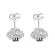 Orecchini - 18 carati Oro bianco - 1.30ct. tw. Rubino - Diamante