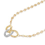 Collana con ciondolo - 18 carati Oro bianco, Oro giallo - 0.09ct. tw. Diamante (Naturale)