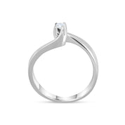 Anello - 18 carati Oro bianco - 0,06 ct. due. Diamante (Naturale)