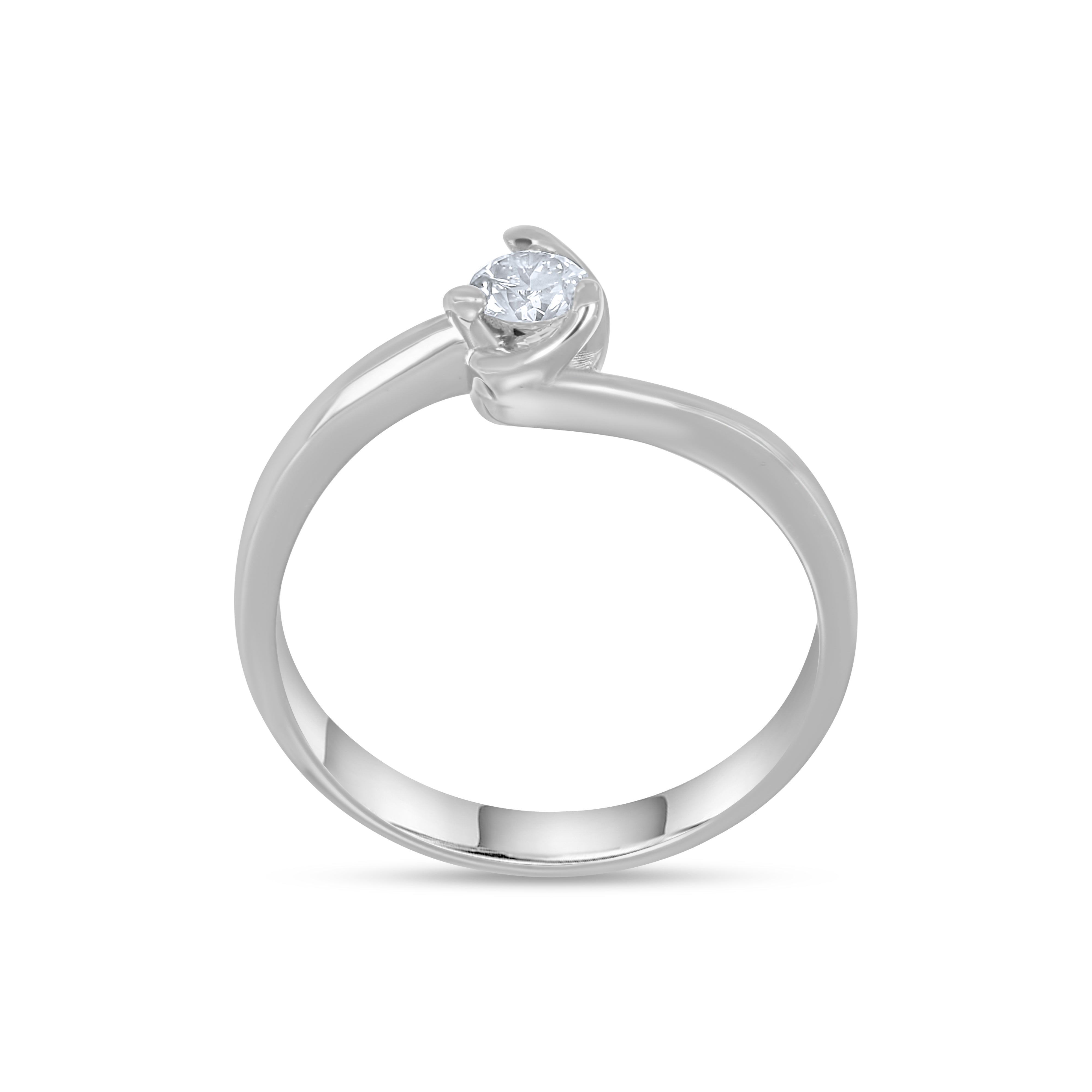 Anello - 18 carati Oro bianco - 0.20ct. tw. Diamante (Naturale)