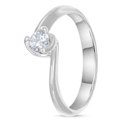 Anello - 18 carati Oro bianco - 0.20ct. tw. Diamante (Naturale)