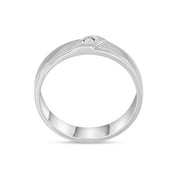 Anello - 18 carati Oro bianco - 0.03ct. tw. Diamante (Naturale)