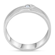 Anello - 18 carati Oro bianco - 0.03ct. tw. Diamante (Naturale)