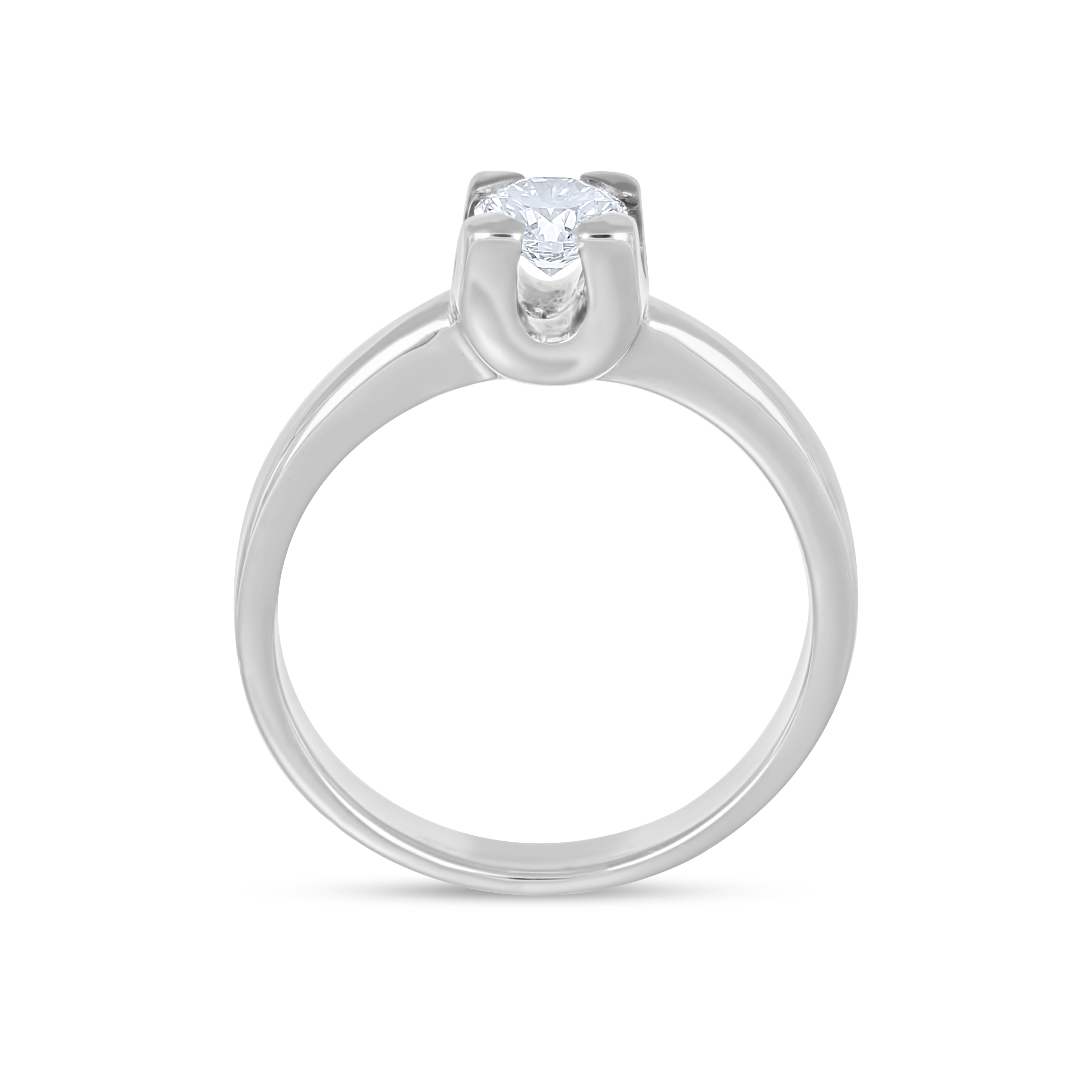 Anello - 18 carati Oro bianco - 0.51ct. tw. Diamante (Naturale)