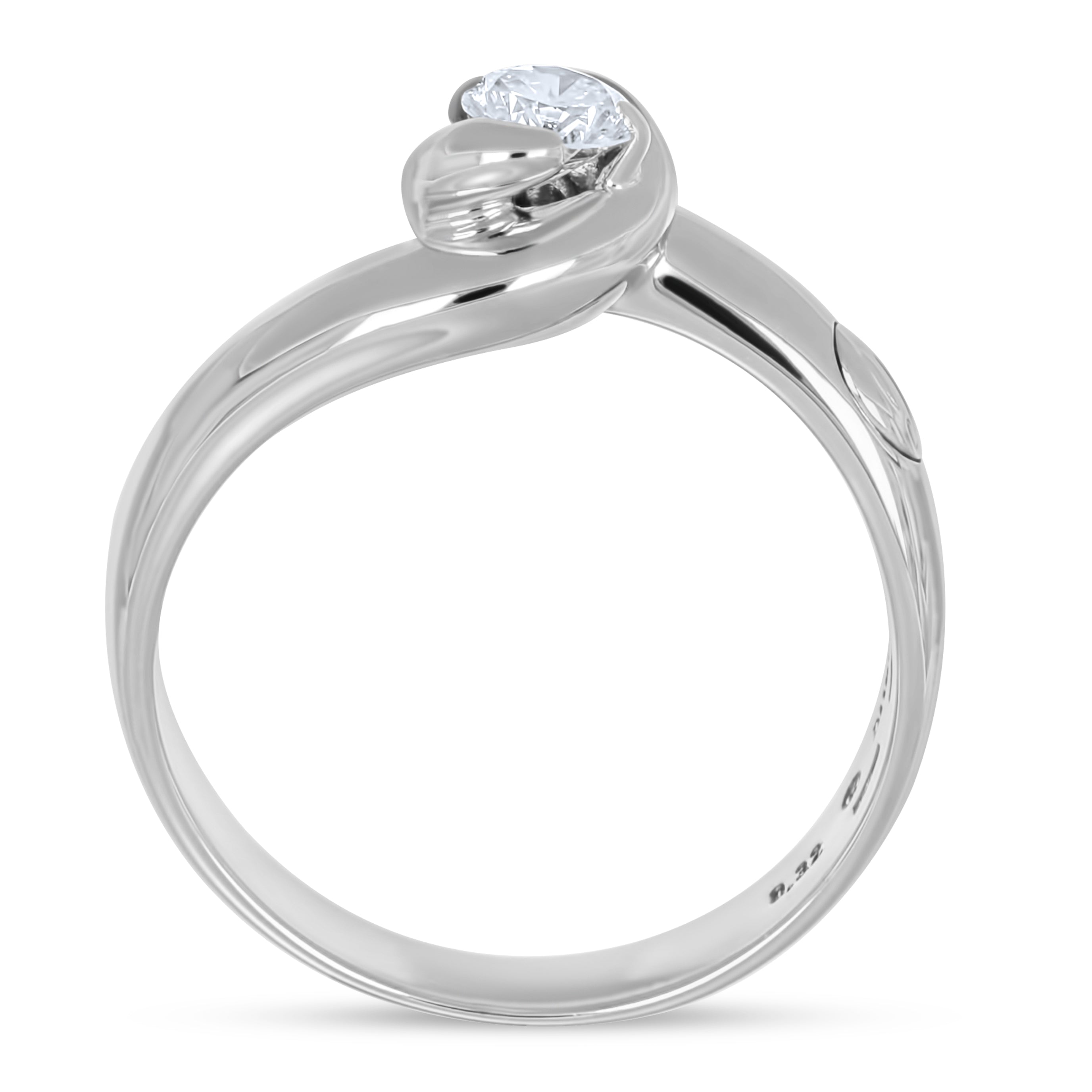 Anello - 18 carati Oro bianco - 0.32ct. tw. Diamante (Naturale)