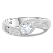 Anello - 18 carati Oro bianco - 0.32ct. tw. Diamante (Naturale)