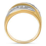 Anello - Oro bianco 18 kt., Oro giallo - 0,10 ct. tw. Diamante (Naturale)