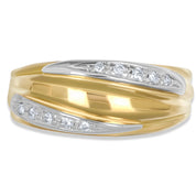 Anello - Oro bianco 18 kt., Oro giallo - 0,10 ct. tw. Diamante (Naturale)