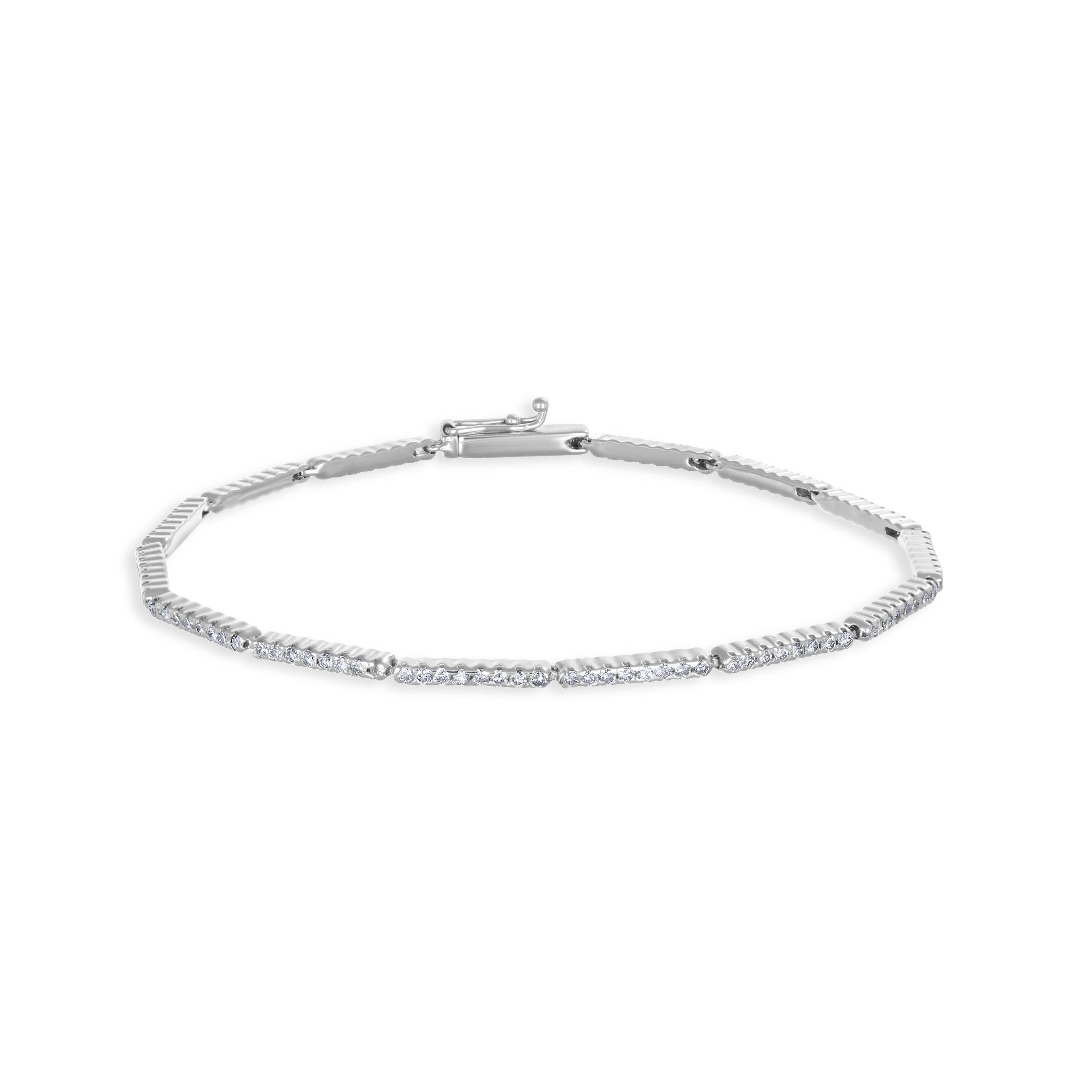 Bracciale - 18 carati Oro bianco - 1,12 ct. due. Diamante (Naturale)