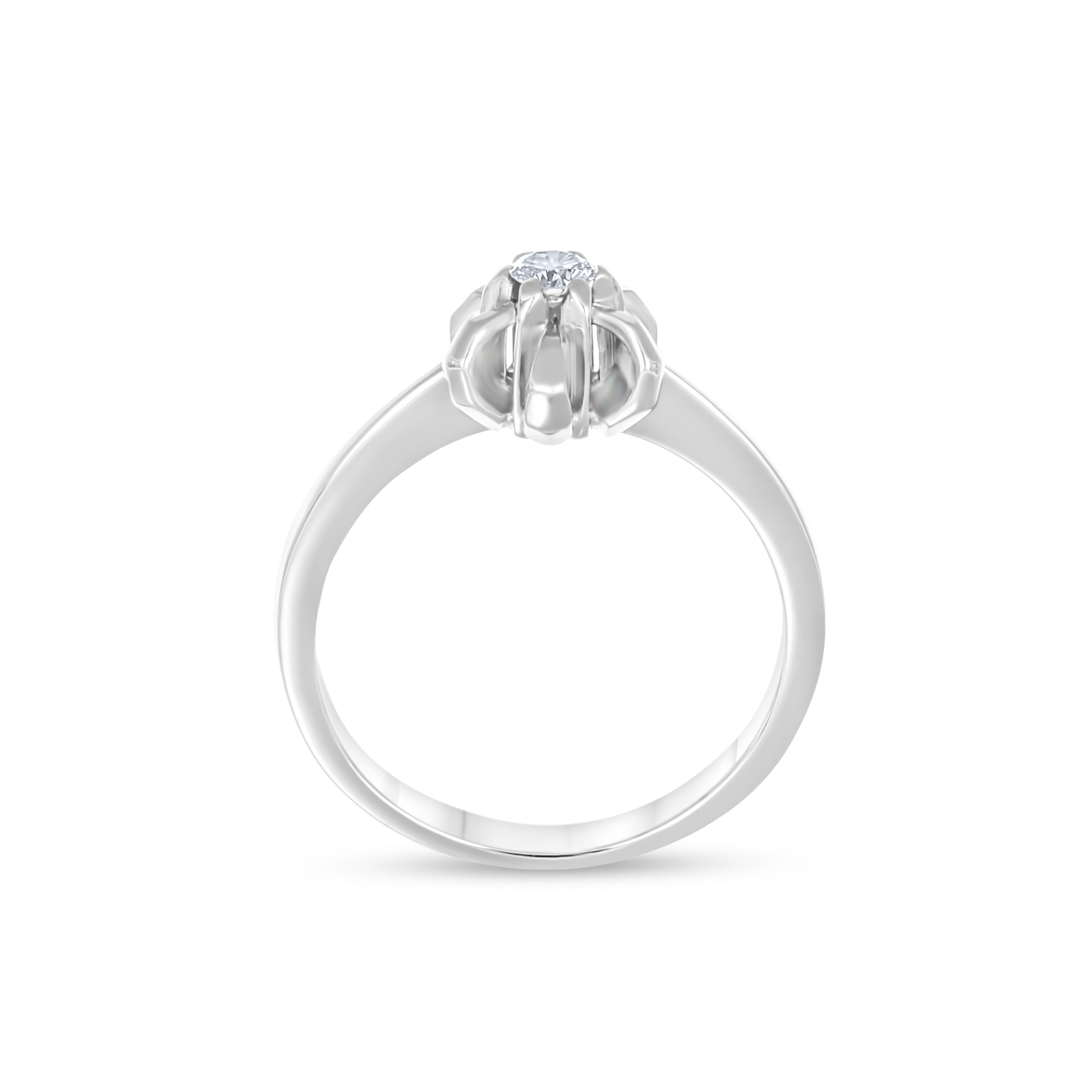 Anello - Oro bianco 18 kt. - 0,10 ct. tw. Diamante (Naturale)