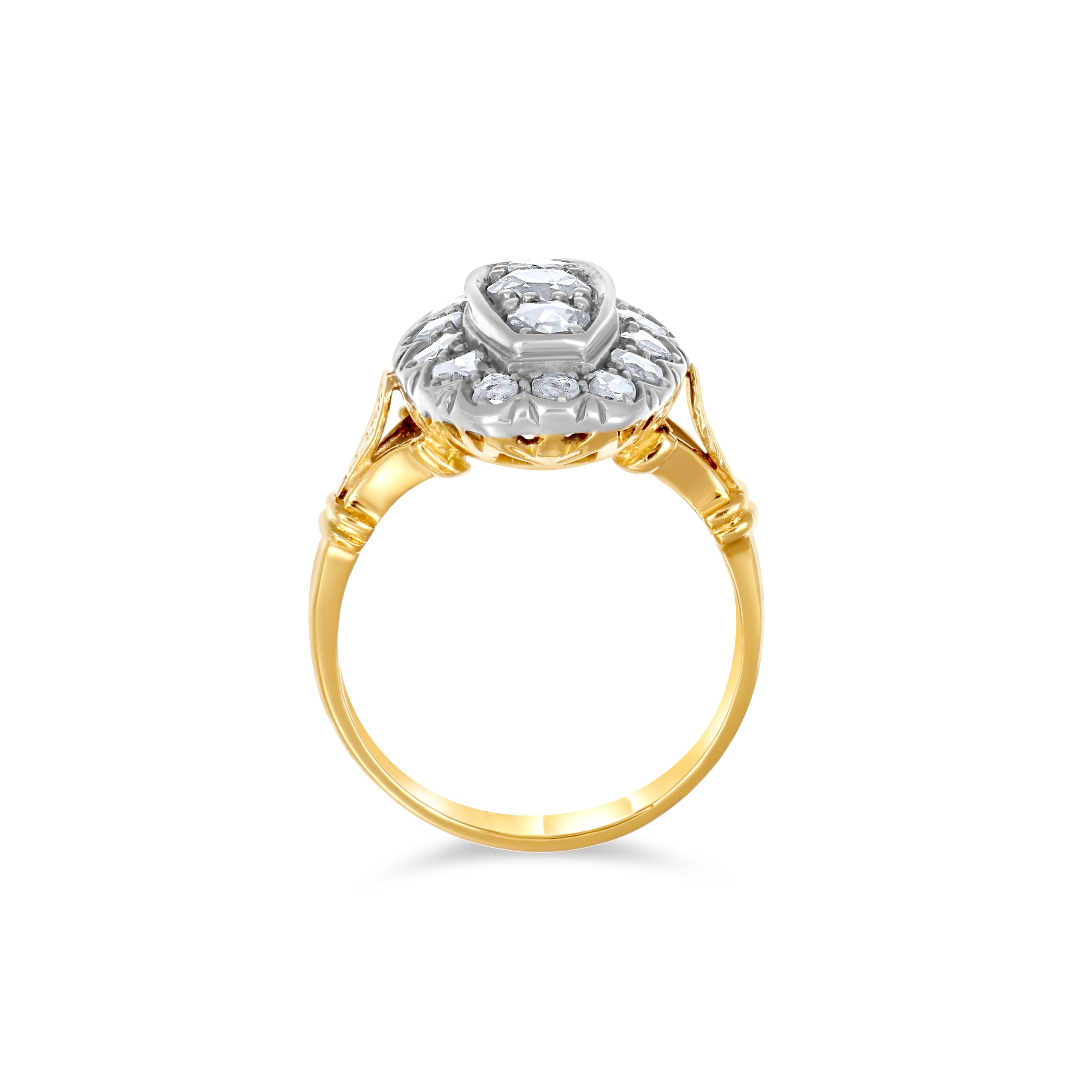 Anello - 18 carati Argento, Oro giallo - 1.50ct. tw. Diamante (Naturale)