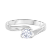 Anello - 18 carati Oro bianco - 0.44ct. tw. Diamante (Naturale)