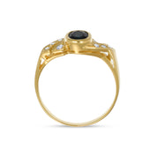 Anello - 18 carati Oro giallo - 0.78ct. tw. Zaffiro - Diamante