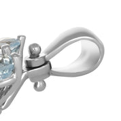 Ciondolo - 18 carati Oro bianco - 1.86ct. tw. Acquamarina - Diamante