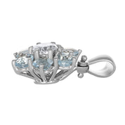 Ciondolo - 18 carati Oro bianco - 1.86ct. tw. Acquamarina - Diamante