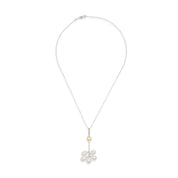 Collana con pendente - Oro bianco 18 kt., Oro giallo - 0,08 ct. tw. Diamante (Naturale)