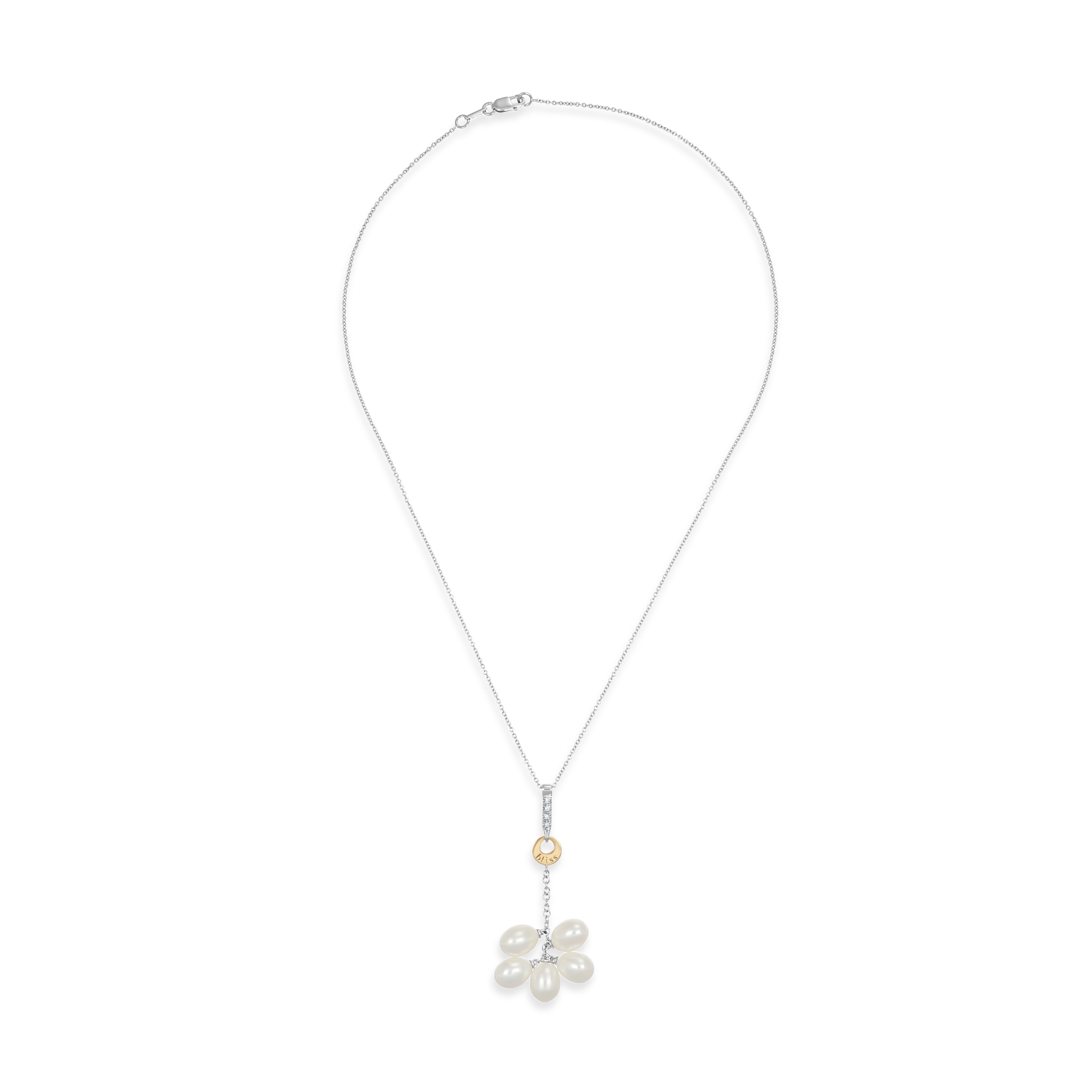 Collana con pendente - Oro bianco 18 kt., Oro giallo - 0,08 ct. tw. Diamante (Naturale)