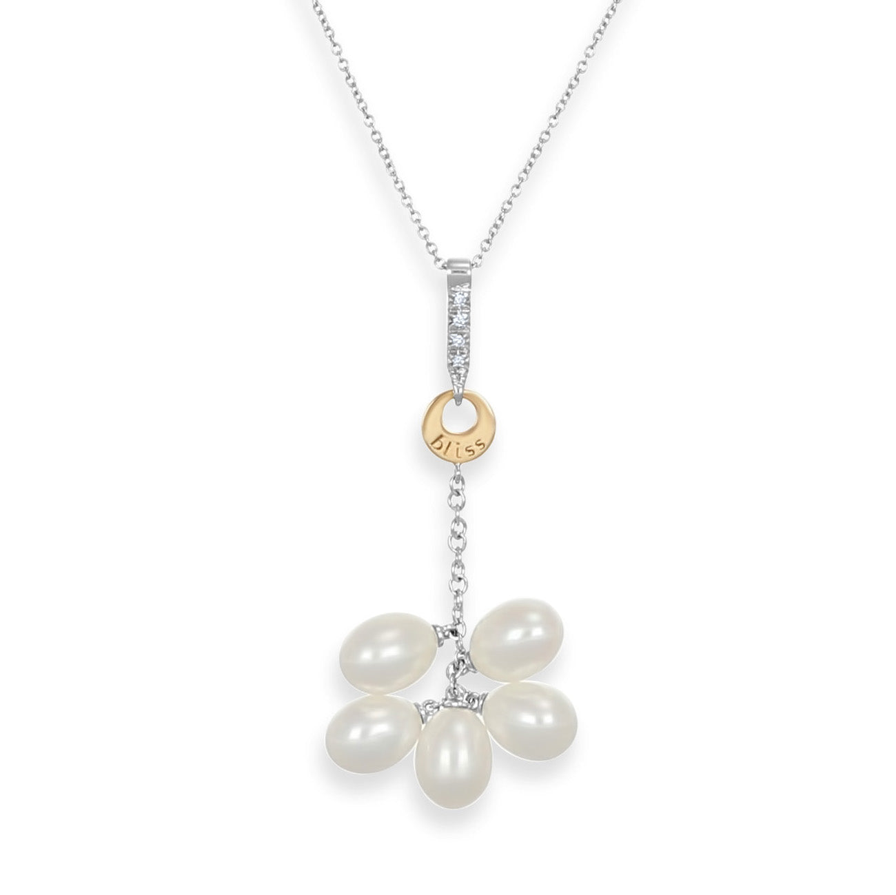 Collana con pendente - Oro bianco 18 kt., Oro giallo - 0,08 ct. tw. Diamante (Naturale)