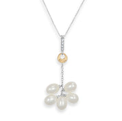 Collana con pendente - Oro bianco 18 kt., Oro giallo - 0,08 ct. tw. Diamante (Naturale)