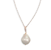 Collana con pendente - Oro bianco 18 kt. Diamante (Naturale)