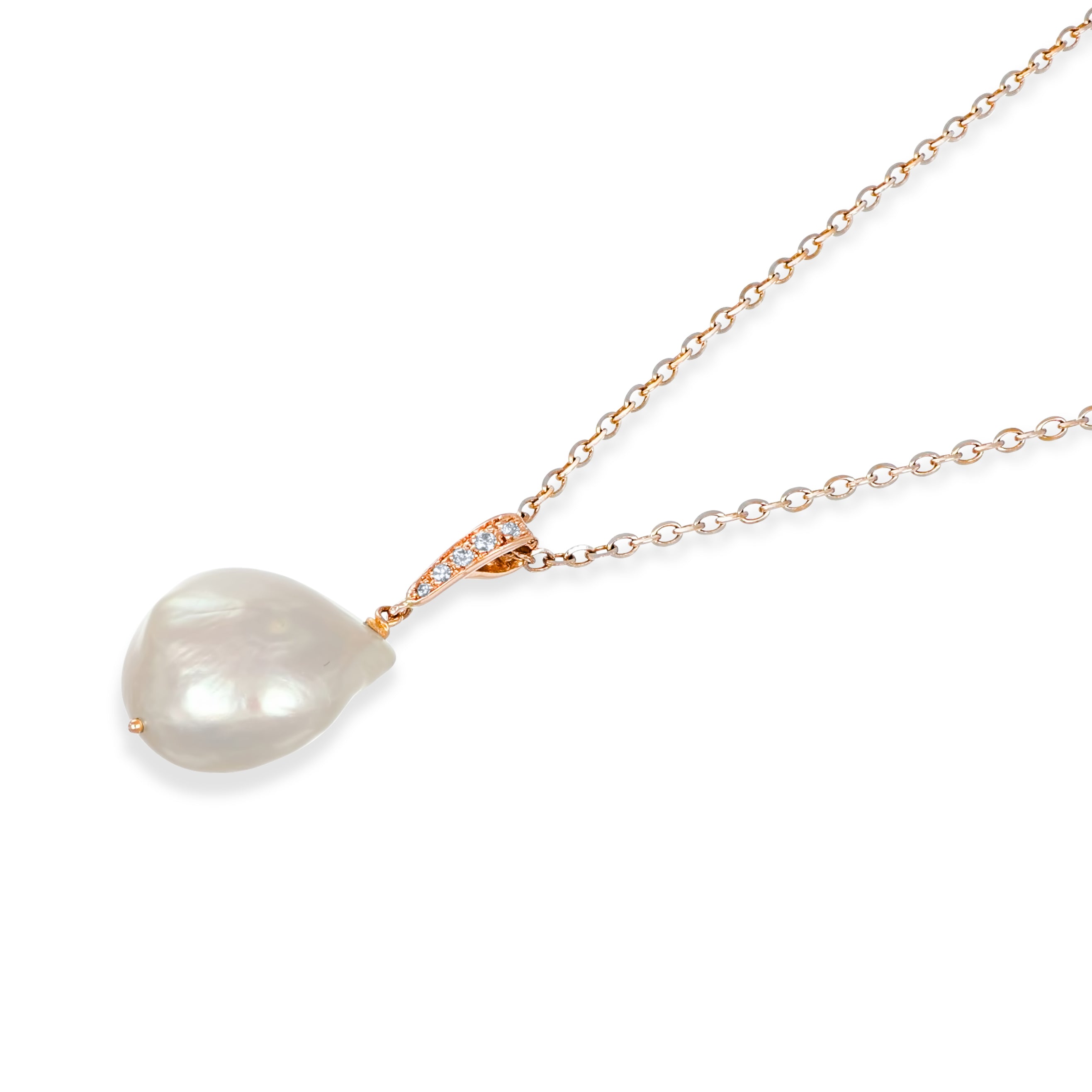 Collana con pendente - Oro bianco 18 kt. Diamante (Naturale)