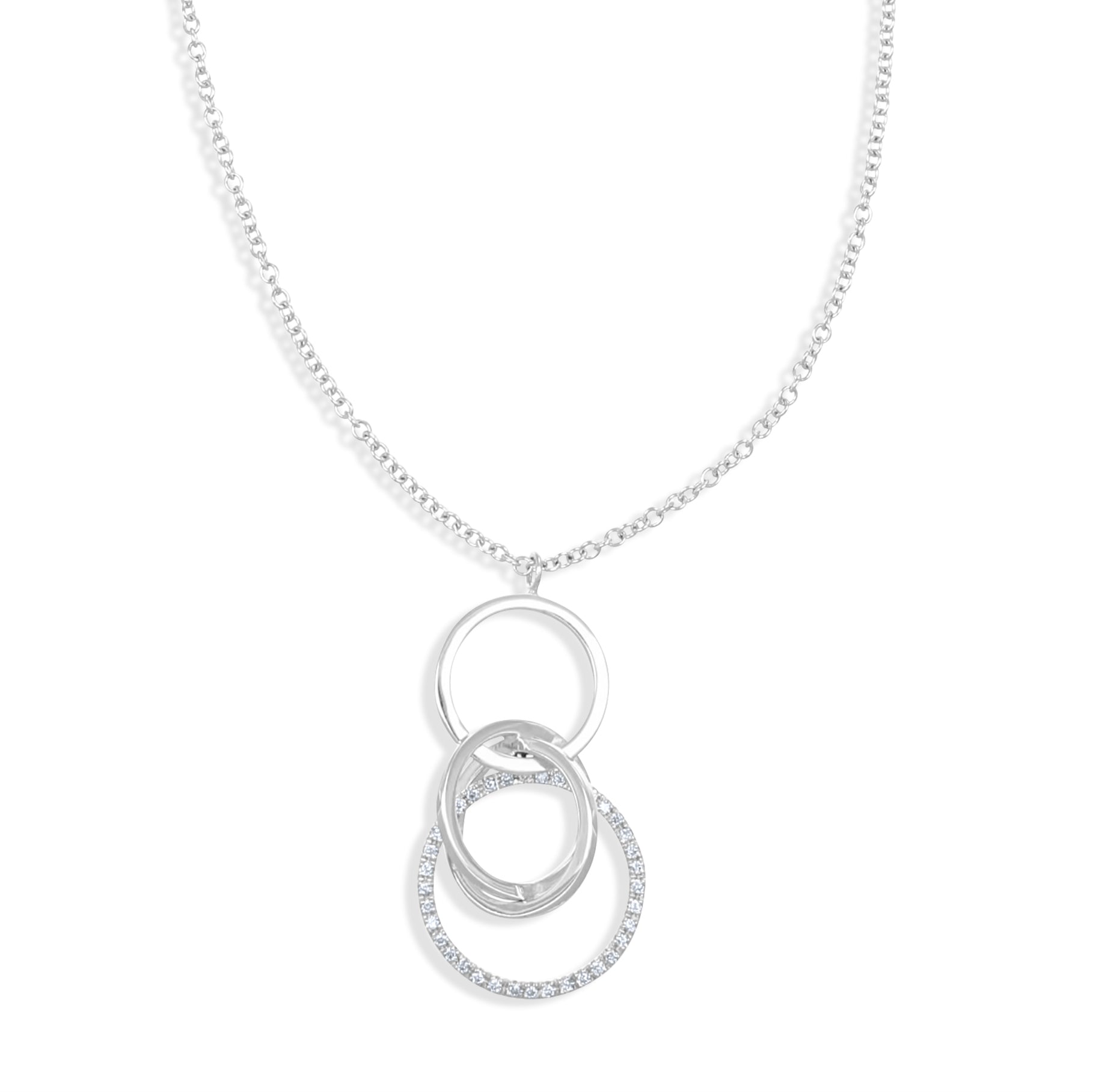 Collana con ciondolo - 18 carati Oro bianco - 0.40ct. tw. Diamante (Naturale)