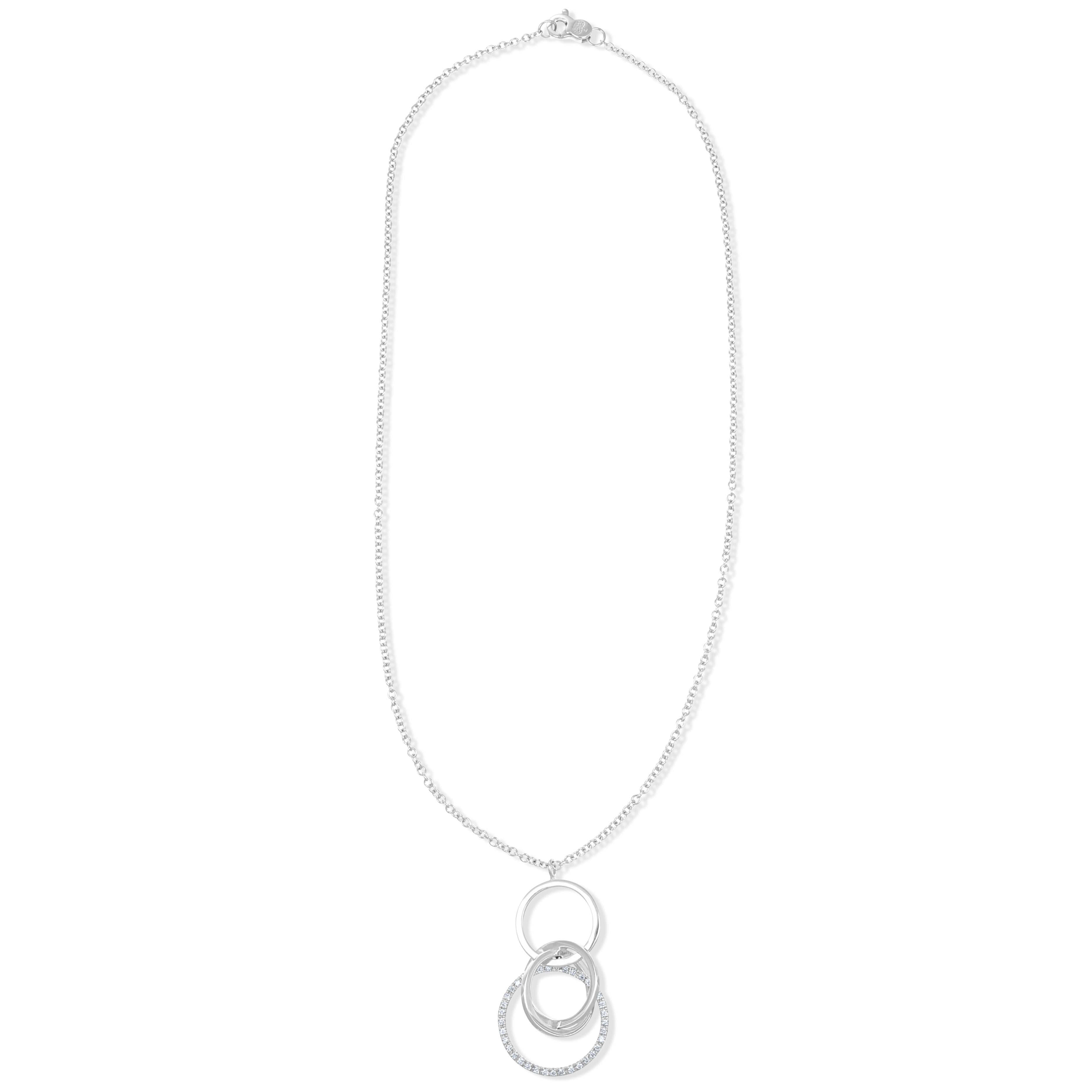 Collana con ciondolo - 18 carati Oro bianco - 0.40ct. tw. Diamante (Naturale)