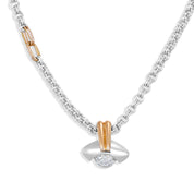 Collana con Ciondolo in Oro rosa, Oro bianco 18 carati con Diamanti 0.30 Ct