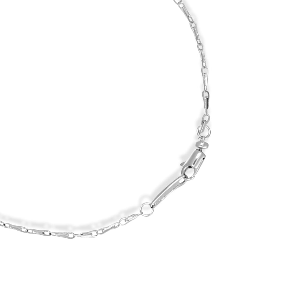 Collana con ciondolo - 18 carati Oro bianco - 0.09ct. due. Onice-Diamante