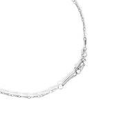 Collana con ciondolo - 18 carati Oro bianco - 0.09ct. due. Onice-Diamante