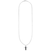 Collana con ciondolo - 18 carati Oro bianco - 0.09ct. due. Onice-Diamante