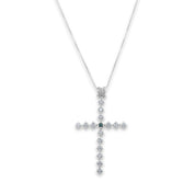 Collana con ciondolo - 18 carati Oro bianco - 0.63ct. tw. Zaffiro - Diamante