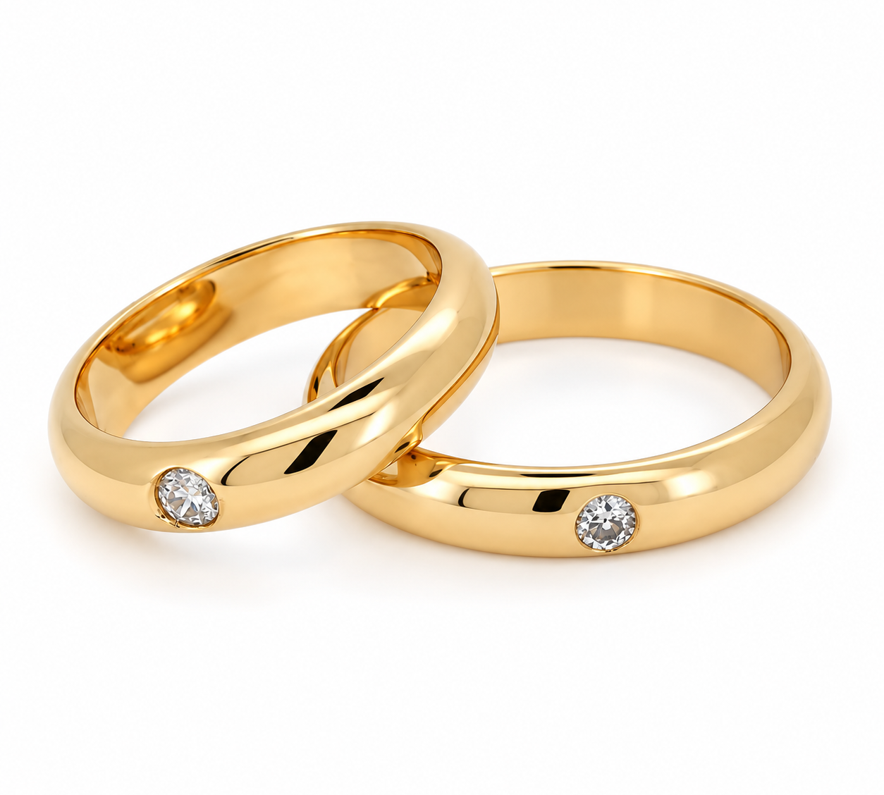 Anello - 18 carati Oro giallo - 0.07ct. tw. Diamante (Naturale) - Made in Italy - Handmade
