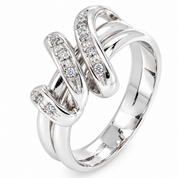 Anello - 18 carati Oro bianco - 0.09ct. tw. Diamante (Naturale) - Made in Italy - Handmade