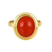 Anello - 18 carati Oro giallo Corallo