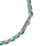 Bracciale - 18 carati Oro bianco - 6.80ct. tw. Smeraldo - Diamante