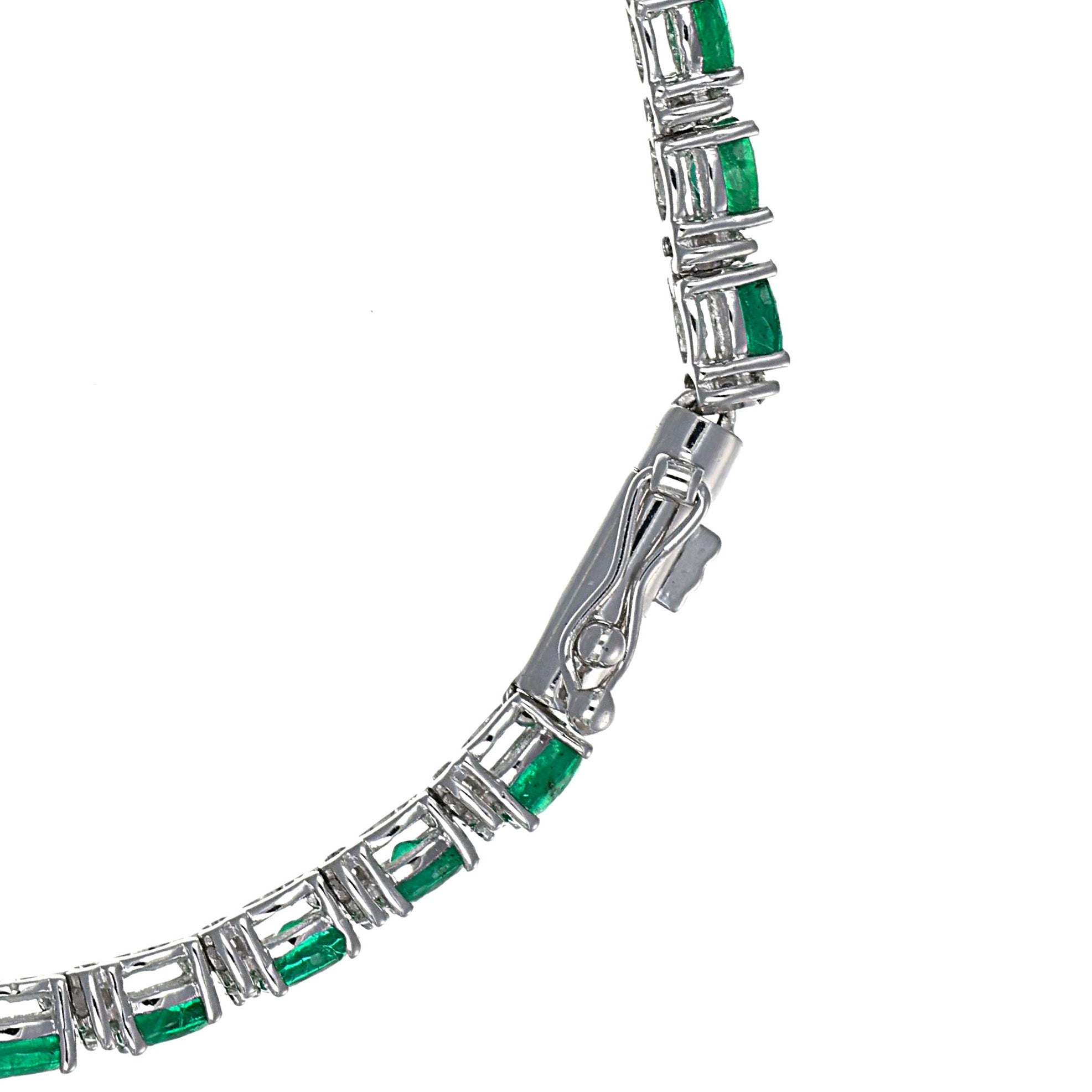 Bracciale - 18 carati Oro bianco - 6.80ct. tw. Smeraldo - Diamante