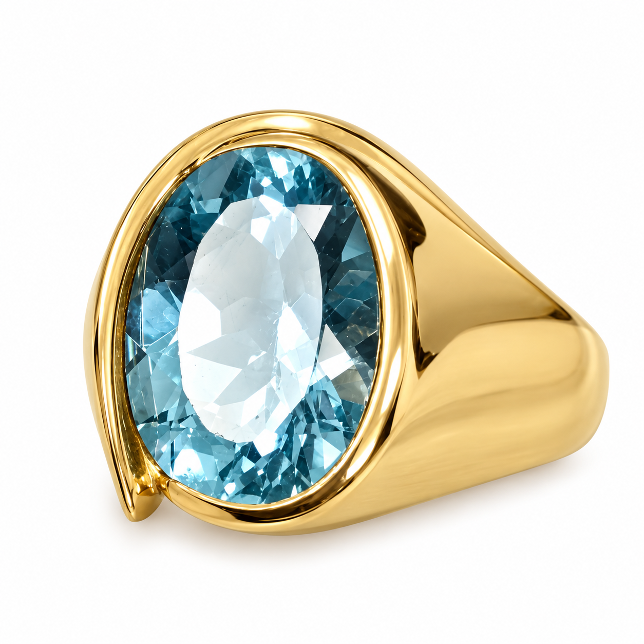 Anello - 18 carati Oro giallo - 7.00ct. tw. Topazio - Made in Italy - Handmade