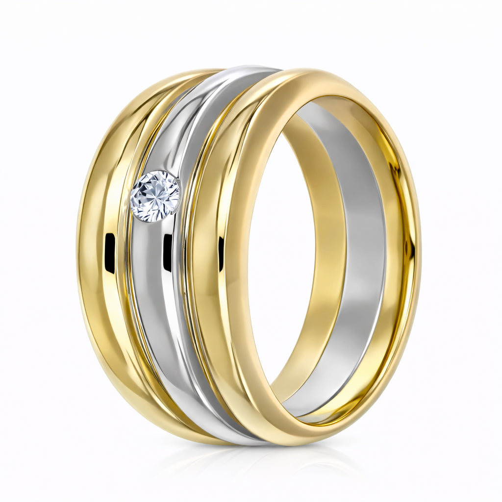 Anello - 18 carati Oro giallo - 0.10ct. tw. Diamante (Naturale)