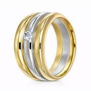 Anello - 18 carati Oro giallo - 0.10ct. tw. Diamante (Naturale)