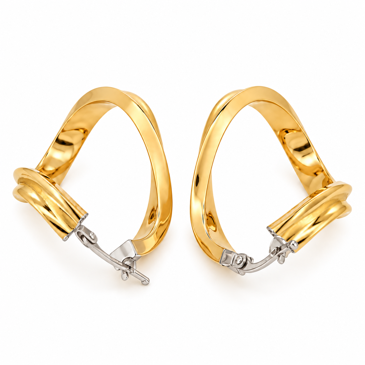 Orecchini - 18 carati Oro giallo, Oro bianco - Made in Italy - Handmade