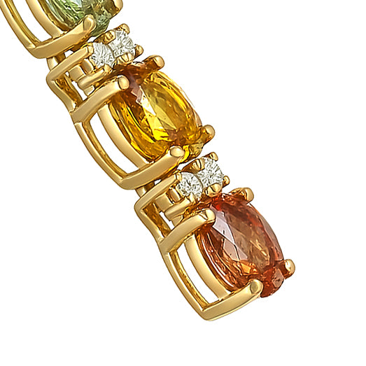 Ciondolo - 18 carati Oro giallo - 1.42ct. tw. Zaffiro - Diamante