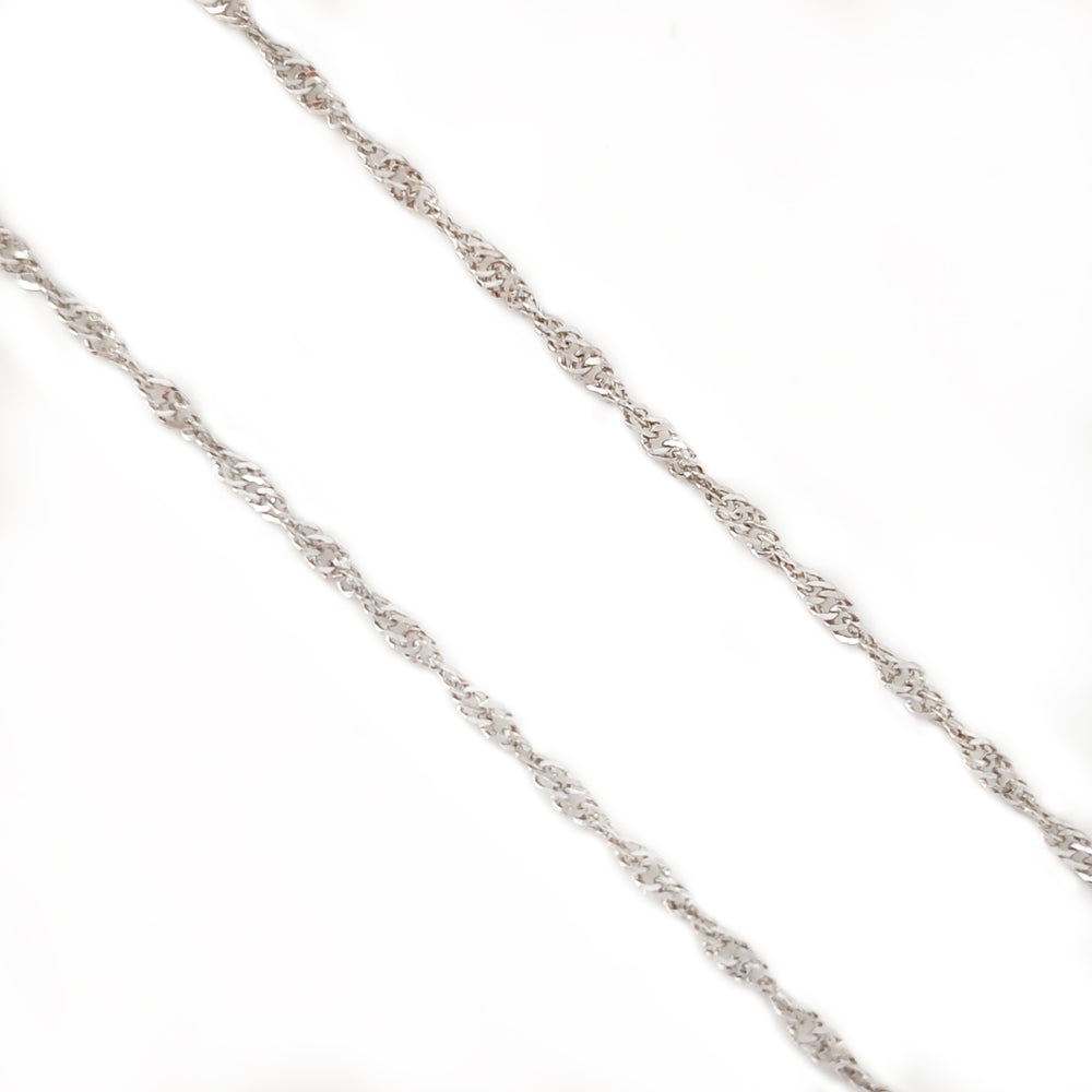 18 carati Oro Bianco - Collana pendente -Zirconi e Topazio 0.50 ct
