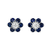 Orecchini - 18 carati Oro bianco - 2.80ct. tw. Zaffiro - Diamante