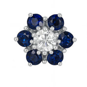 Orecchini - 18 carati Oro bianco - 2.80ct. tw. Zaffiro - Diamante