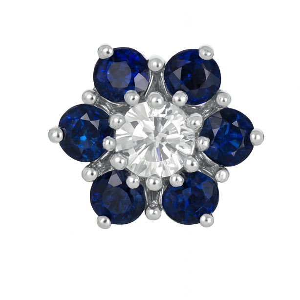 Orecchini - 18 carati Oro bianco - 2.80ct. tw. Zaffiro - Diamante