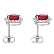 Orecchini - 18 carati Oro bianco - 2.51ct. tw. Rubino - Diamante