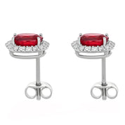 Orecchini - 18 carati Oro bianco - 2.51ct. tw. Rubino - Diamante