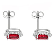 Orecchini - 18 carati Oro bianco - 2.51ct. tw. Rubino - Diamante