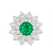 Orecchini - 18 carati Oro bianco - 1.65ct. tw. Smeraldo - Diamante